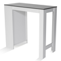 Voir la diapositive 3 : ID MARKET Table de bar BARTH 2 à 4 personnes bois blanc plateau gris