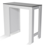Voir la diapositive 3 : ID MARKET Table de bar BARTH 2 à 4 personnes bois blanc plateau gris