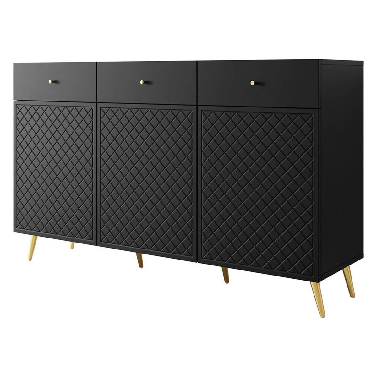 BEST MOBILIER Sorolla - buffet bas - 3 portes et 3 tiroirs - 150 cm