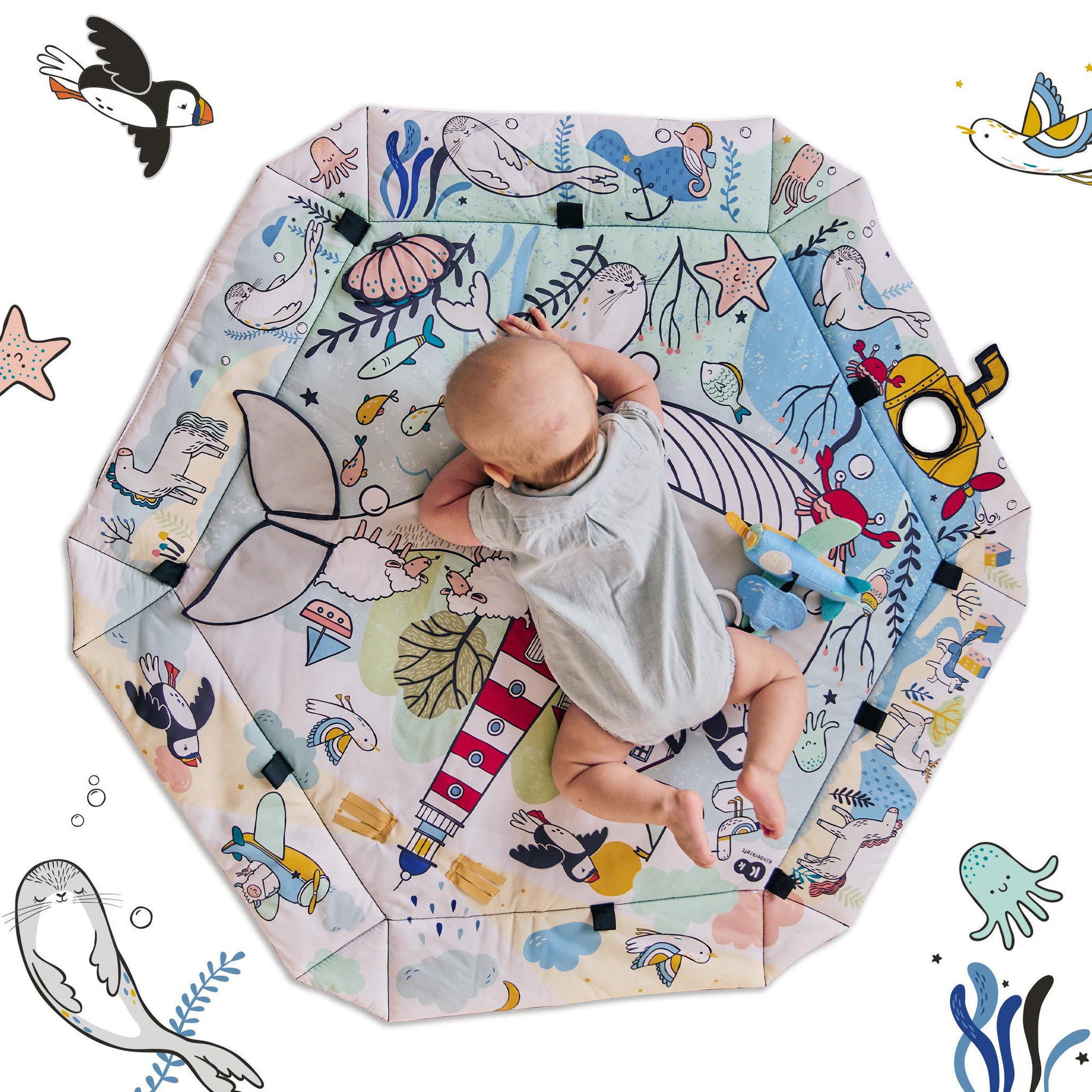 Voir la diapositive 5 : KINDERKRAFT Tapis d'éveil 2 en 1 - tapis sensoriel pour bébé