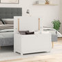 Voir la diapositive 1 : VIDAXL Boîte de rangement Blanc 80x40x45,5 cm Bois massif de pin