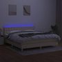Voir la diapositive 4 : VIDAXL Sommier a lattes de lit avec matelas LED Creme 180x200 cm Tissu