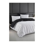 GENERIQUE Parure de lit - 1 housse de couette 220 x 240 cm + 2 taies d'oreiller 60 x 60 cm - 65% coton, 35% polyester - Blanc