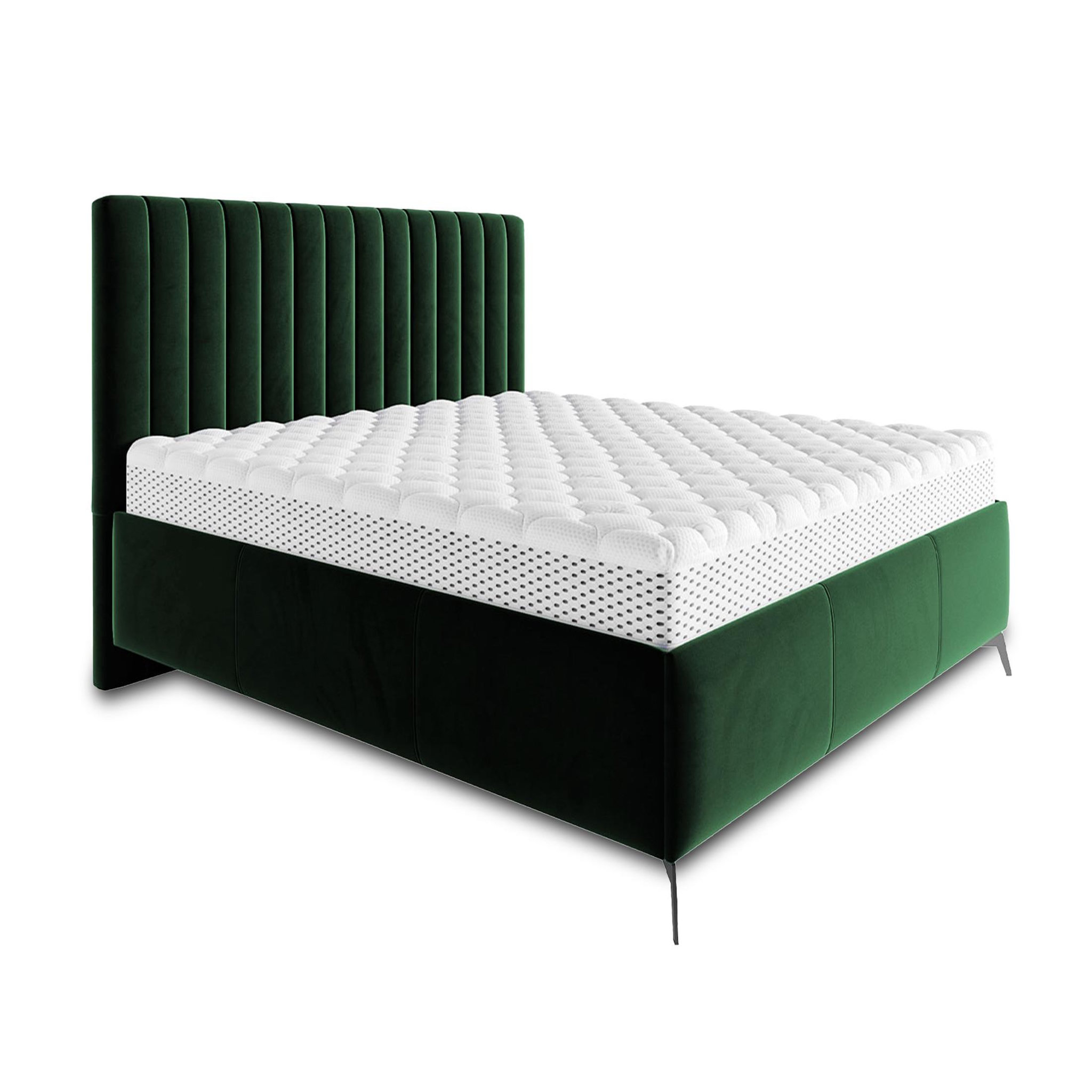 Voir la diapositive 3 : BEST MOBILIER Mendoza - lit coffre - 140x200 - sommier inclus - en velours