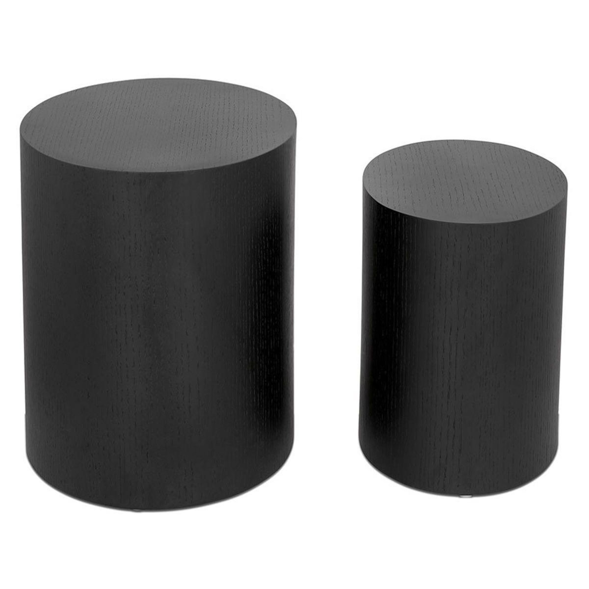 Paris Prix Lot de 2 Tables d'Appoint en Bois  Ibla  48cm Noir