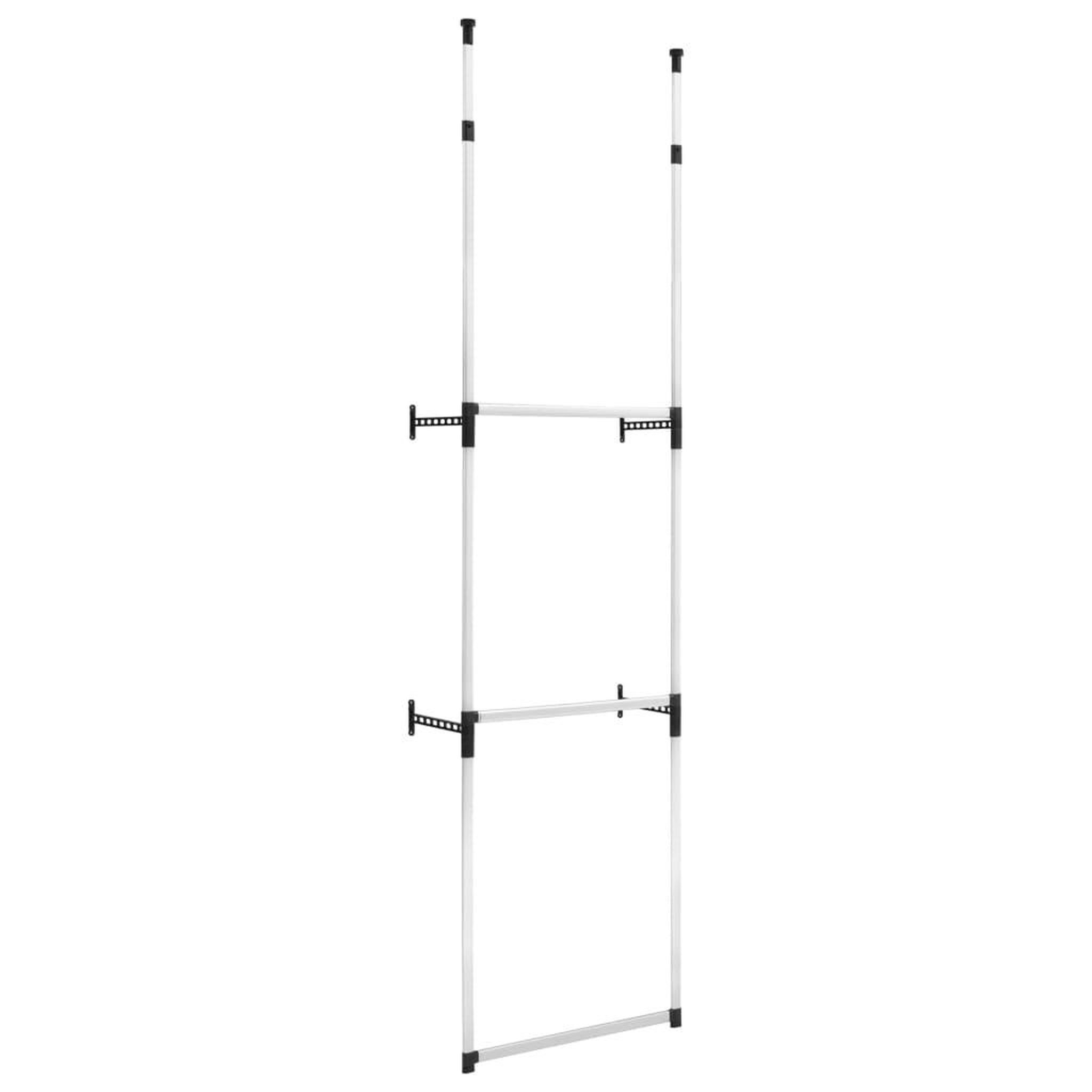 Voir la diapositive 2 : VIDAXL Systeme de garde-robe telescopique avec barres aluminium