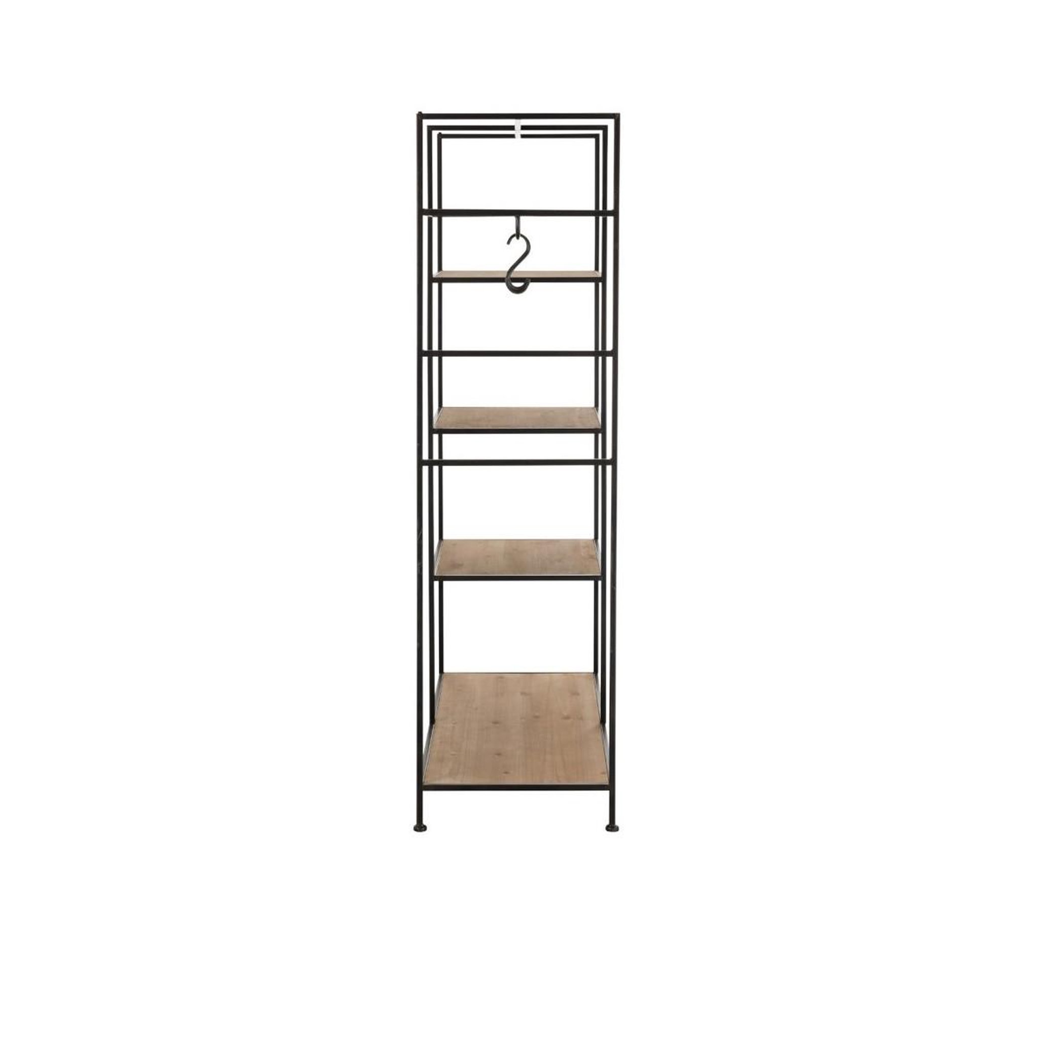 Voir la diapositive 6 : J-LINE Étagère & penderie en métal  rack  180cm noir