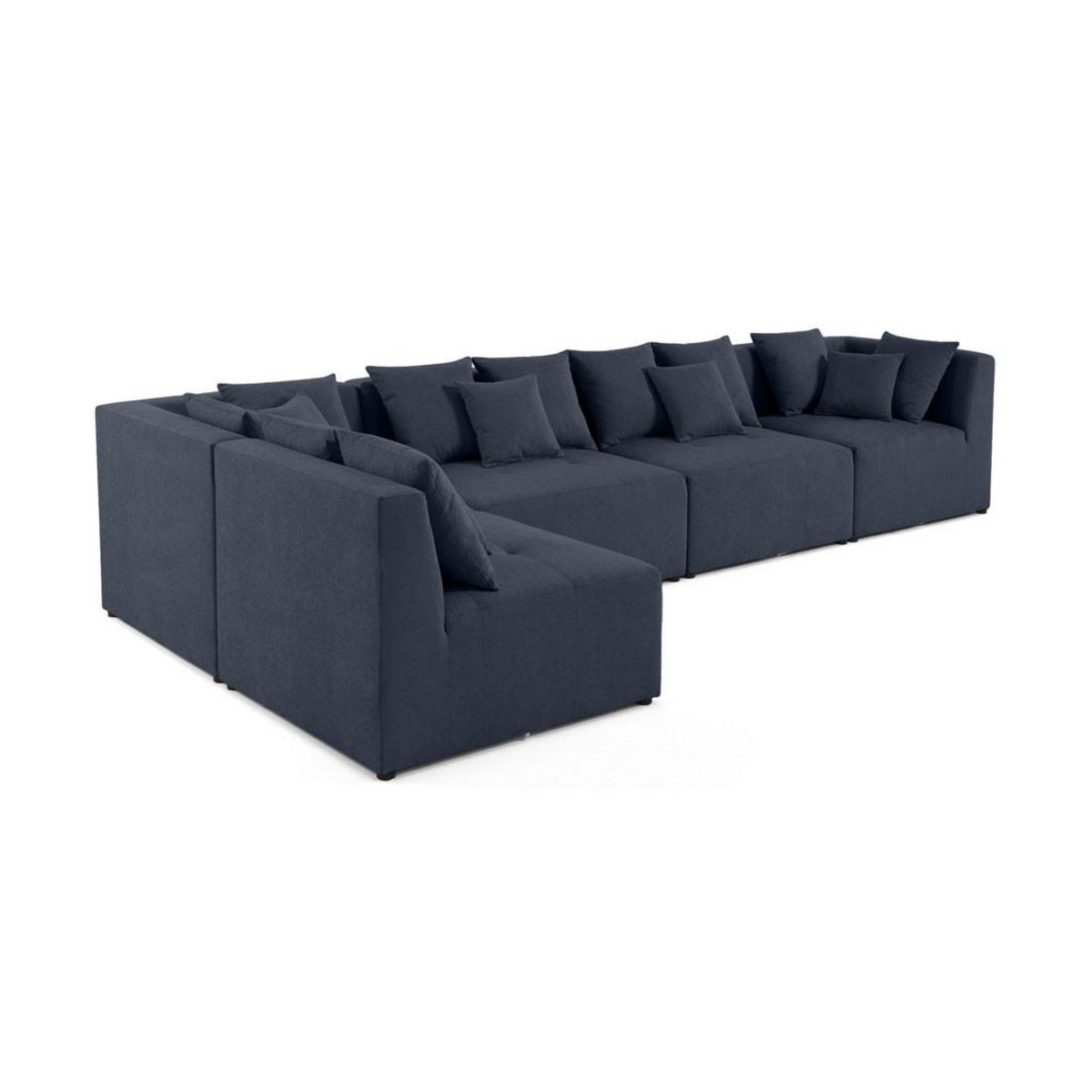 LISA DESIGN Amalfi - canapé modulable d'angle réversible - 5 places - en tissu