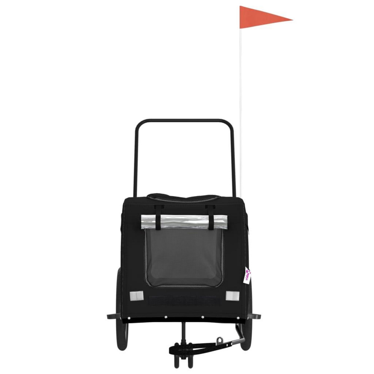 VIDAXL Remorque de velo pour animaux de compagnie noir