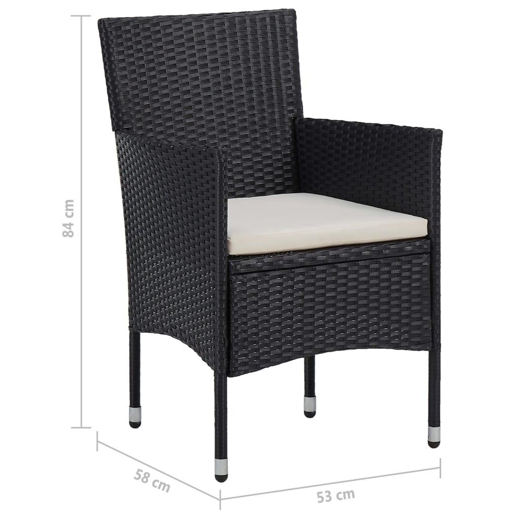 Voir la diapositive 6 : VIDAXL Ensemble a manger de jardin 7 pcs Resine tressee Noir