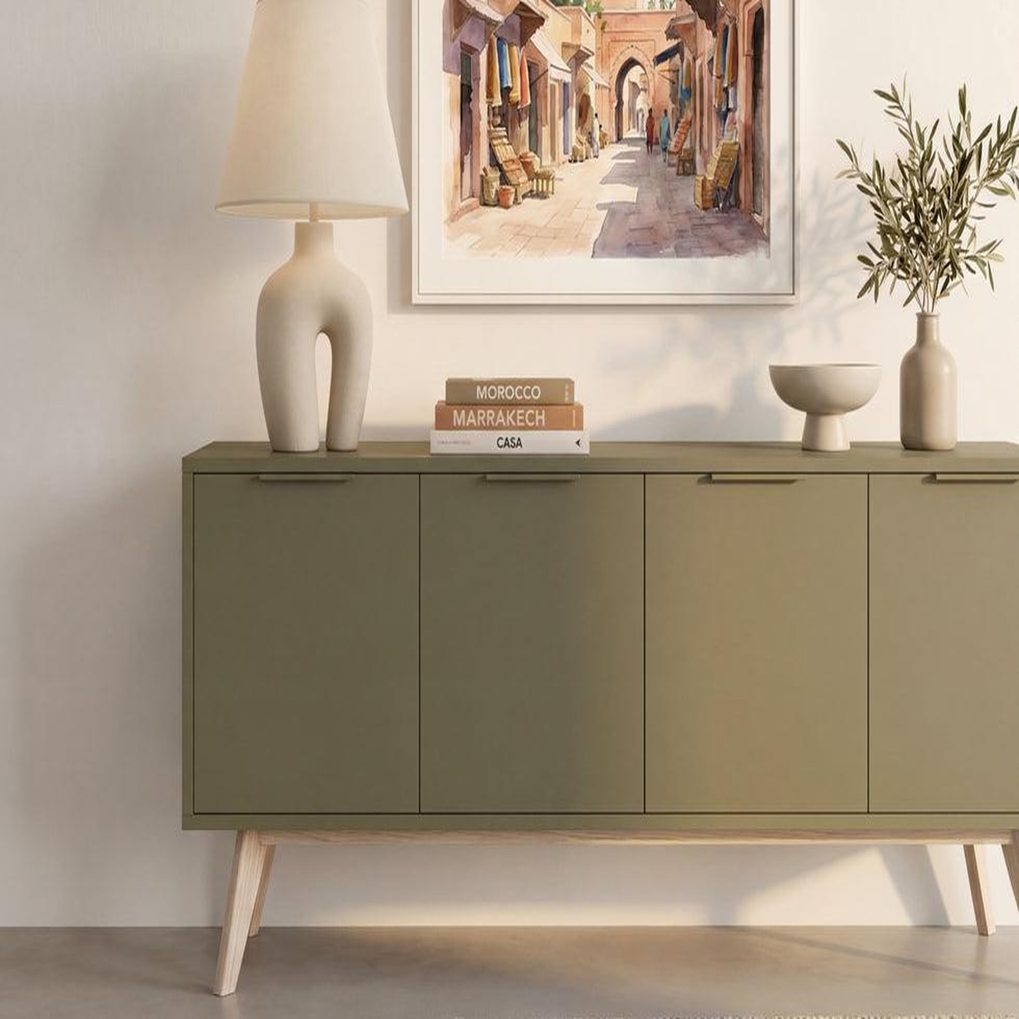 Voir la diapositive 3 : CASANOVA PARIS Uro - meuble tv 140cm en mdf vert