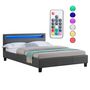 Voir la diapositive 6 : IDIMEX Lit LED double RIOJA 140x190 cm, avec sommier, revêtement tissu