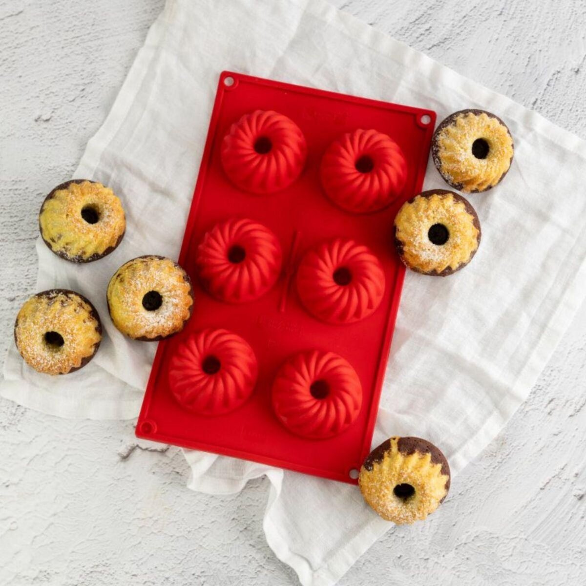 DR.OETKER Lot de 2 moules à kougelhofs 6 empreintes 30 x 18 cm Dr.Oetker Flexxibel Love