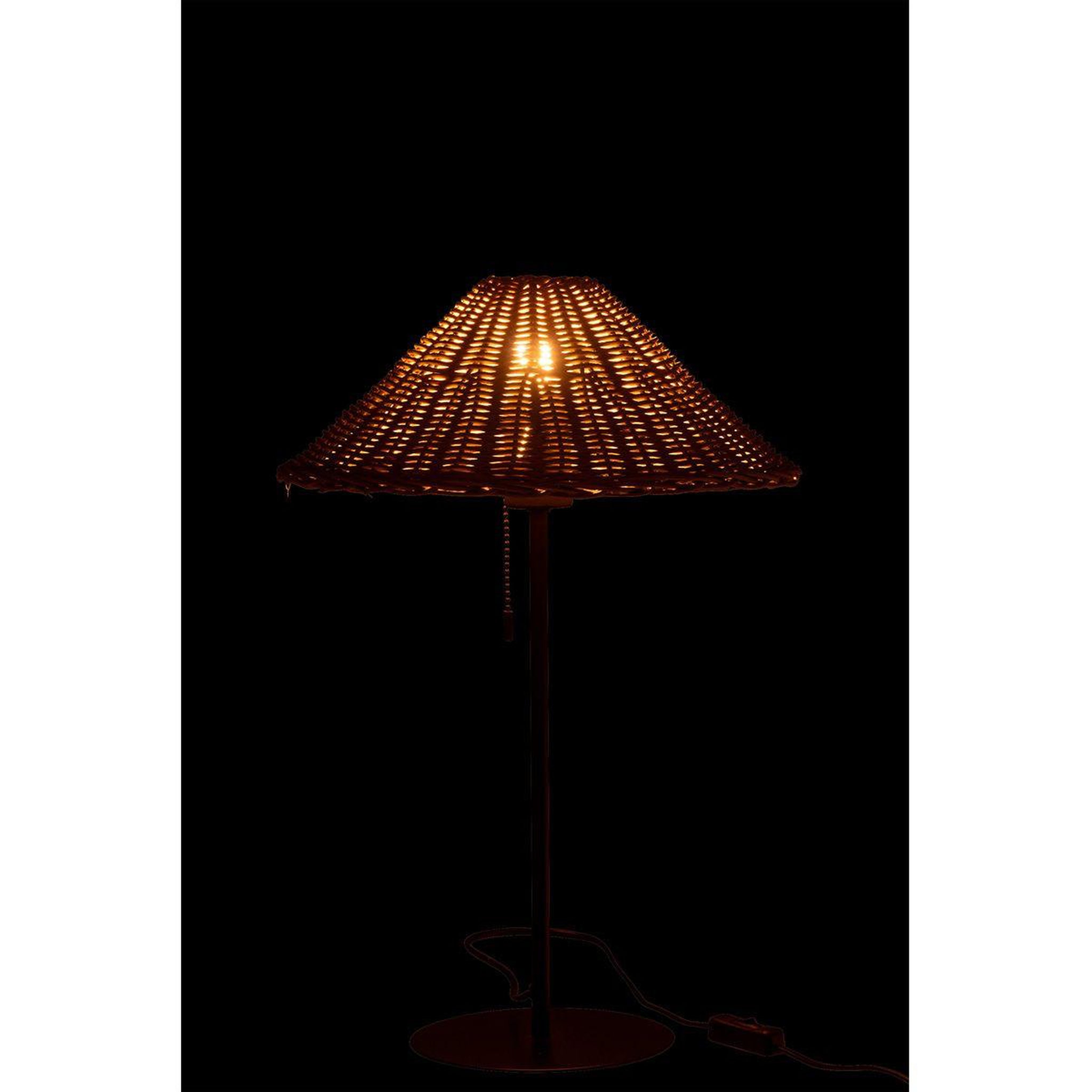 Voir la diapositive 6 : J-LINE Lampe à poser en rotin  preston  50cm naturel & noir