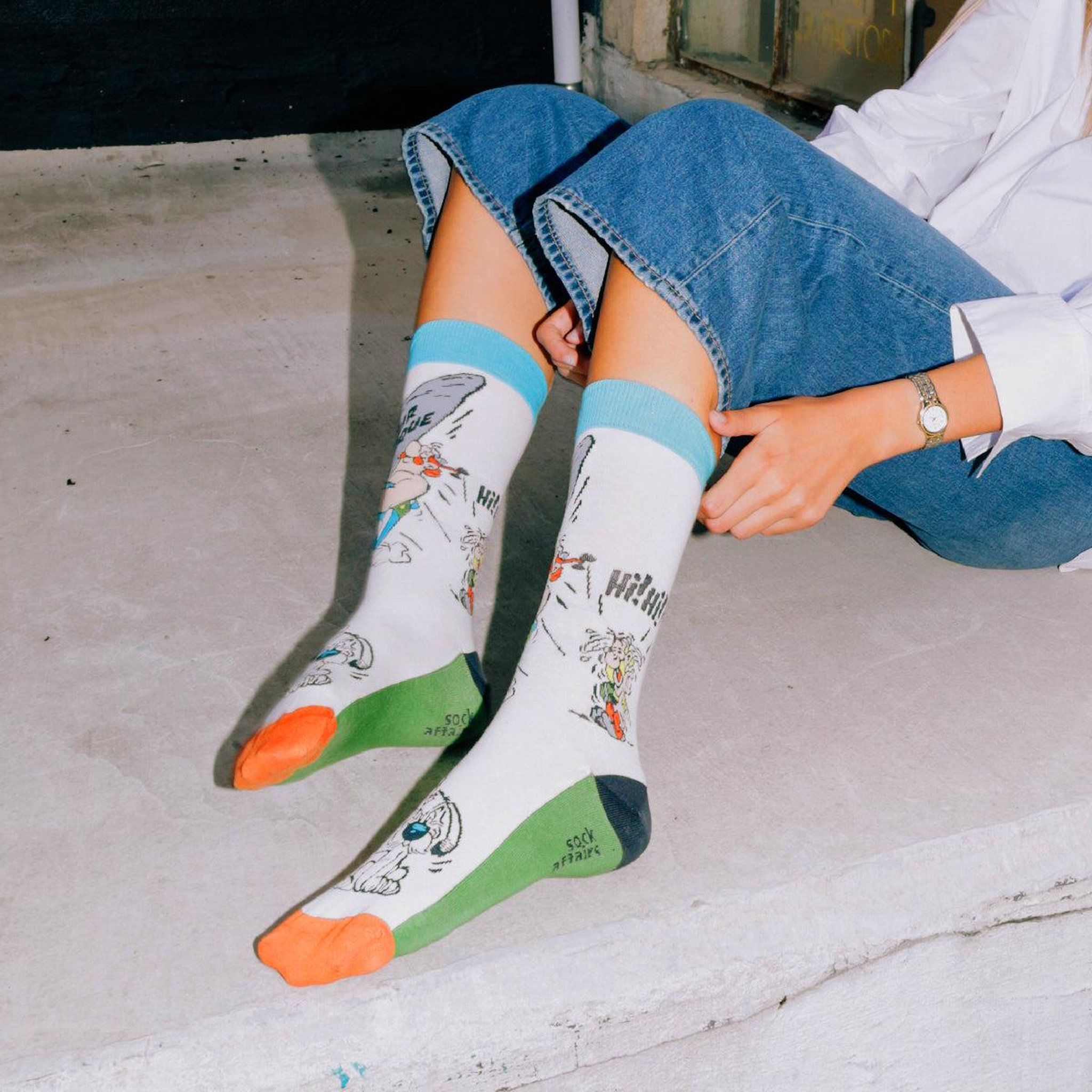 Voir la diapositive 2 : SOCK AFFAIRS Chaussettes astérix, menhir