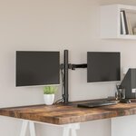 VIDAXL Support de moniteur double noir acier VESA 75 100 mm