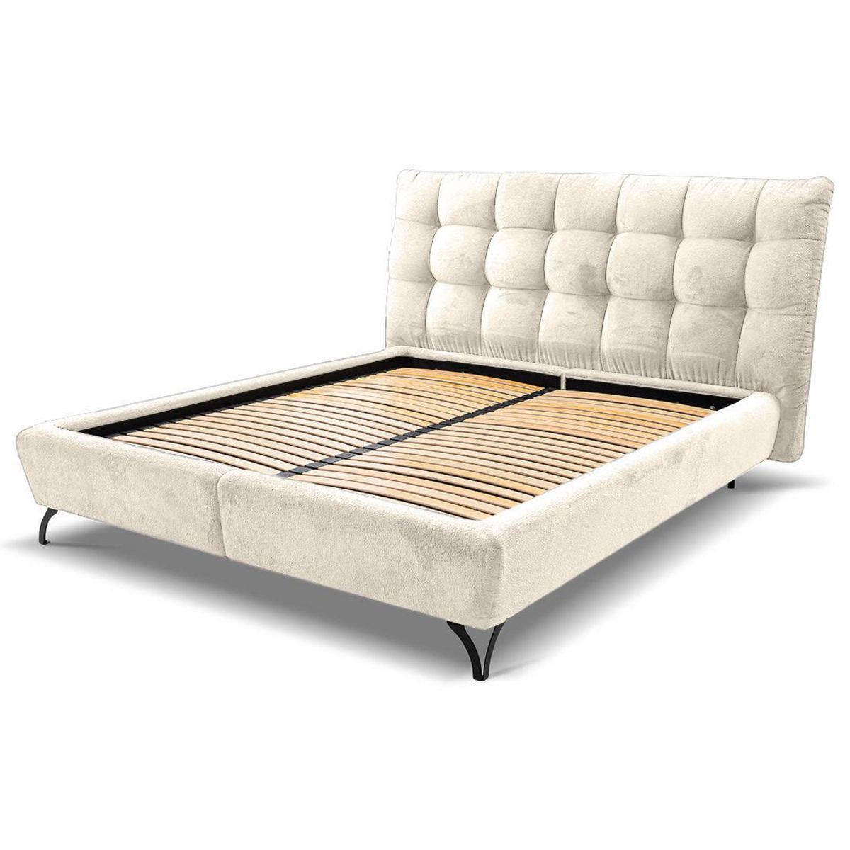 LISA DESIGN Sohan - lit coffre - 160x200 - en tissu bouclette - sommier inclus