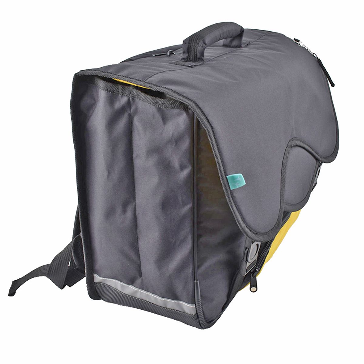 AUCHAN Cartable 41 cm CM1/CM2 noir avec pochette jaune