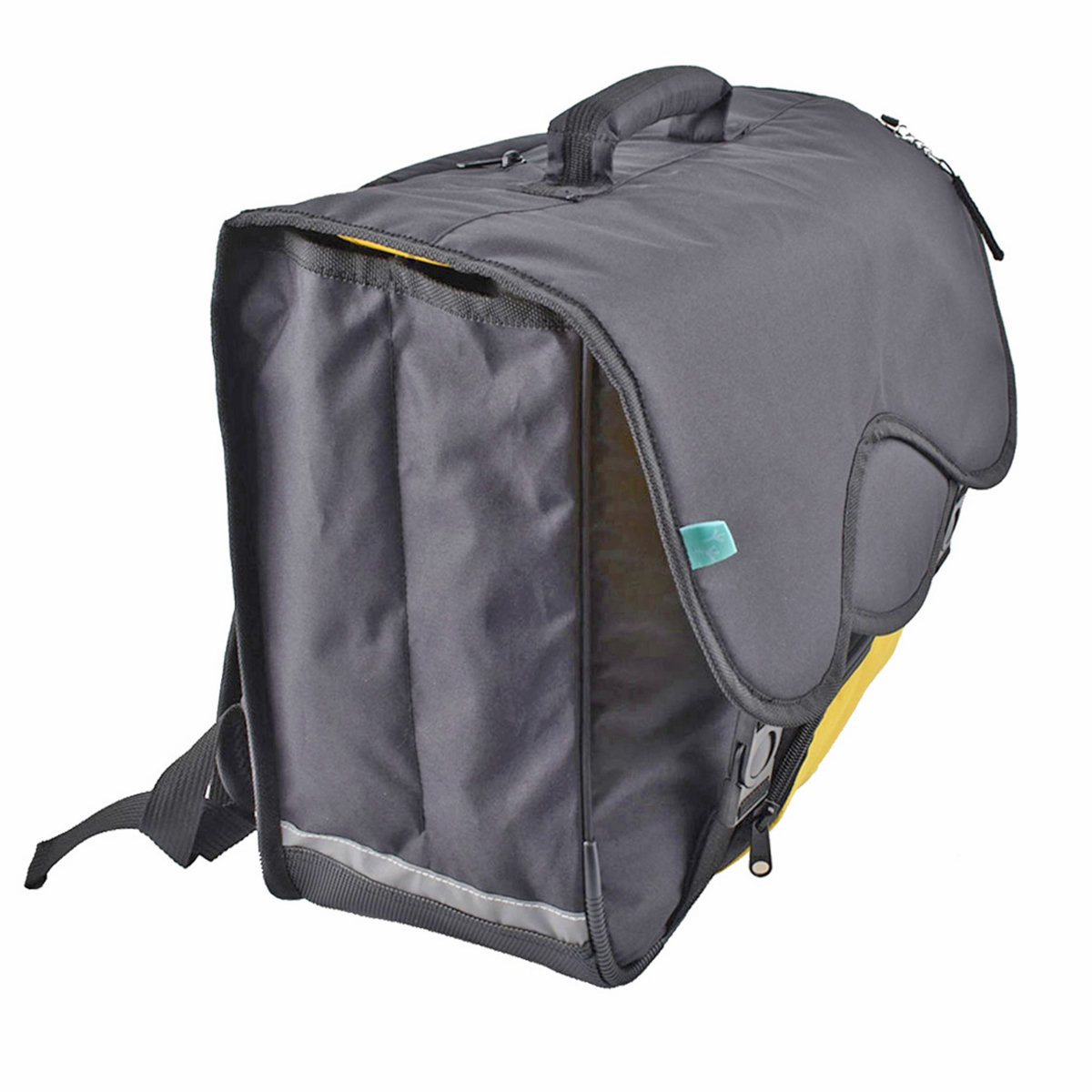 AUCHAN Cartable 41 cm CM1/CM2 noir avec pochette jaune