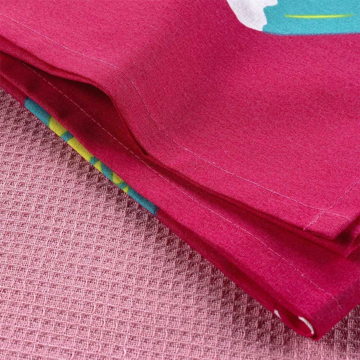 Paris Prix Lot de 2 Torchons Enfant  Mini Fée  50x70cm Rose