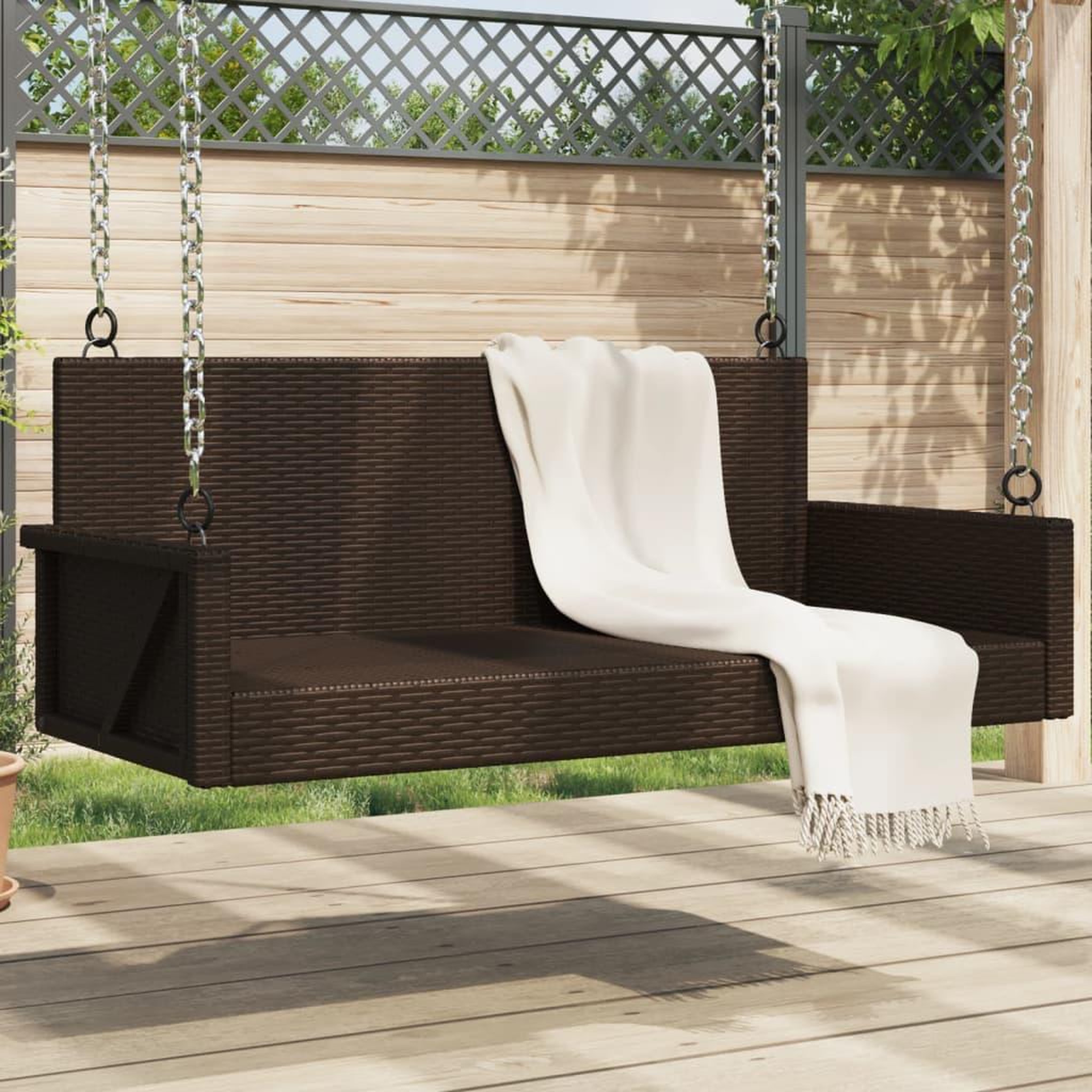 VIDAXL Balancelle marron 119x56x48 cm resine tressee