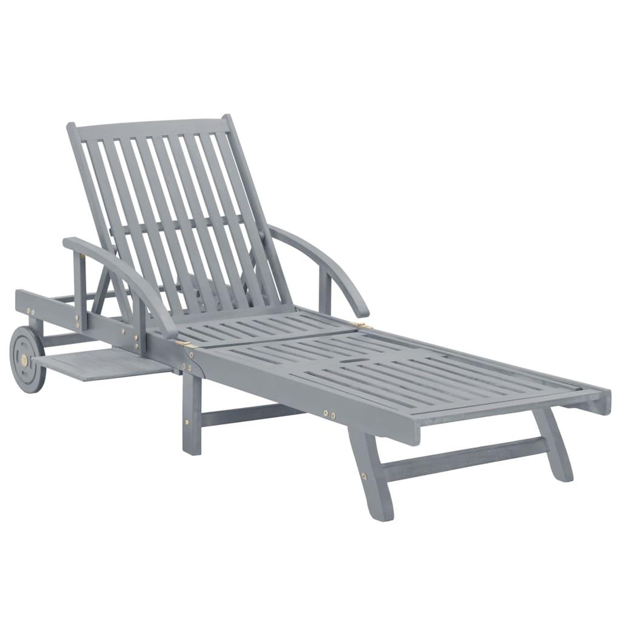 Voir la diapositive 5 : VIDAXL Chaise longue de jardin avec coussin Bois d'acacia solide