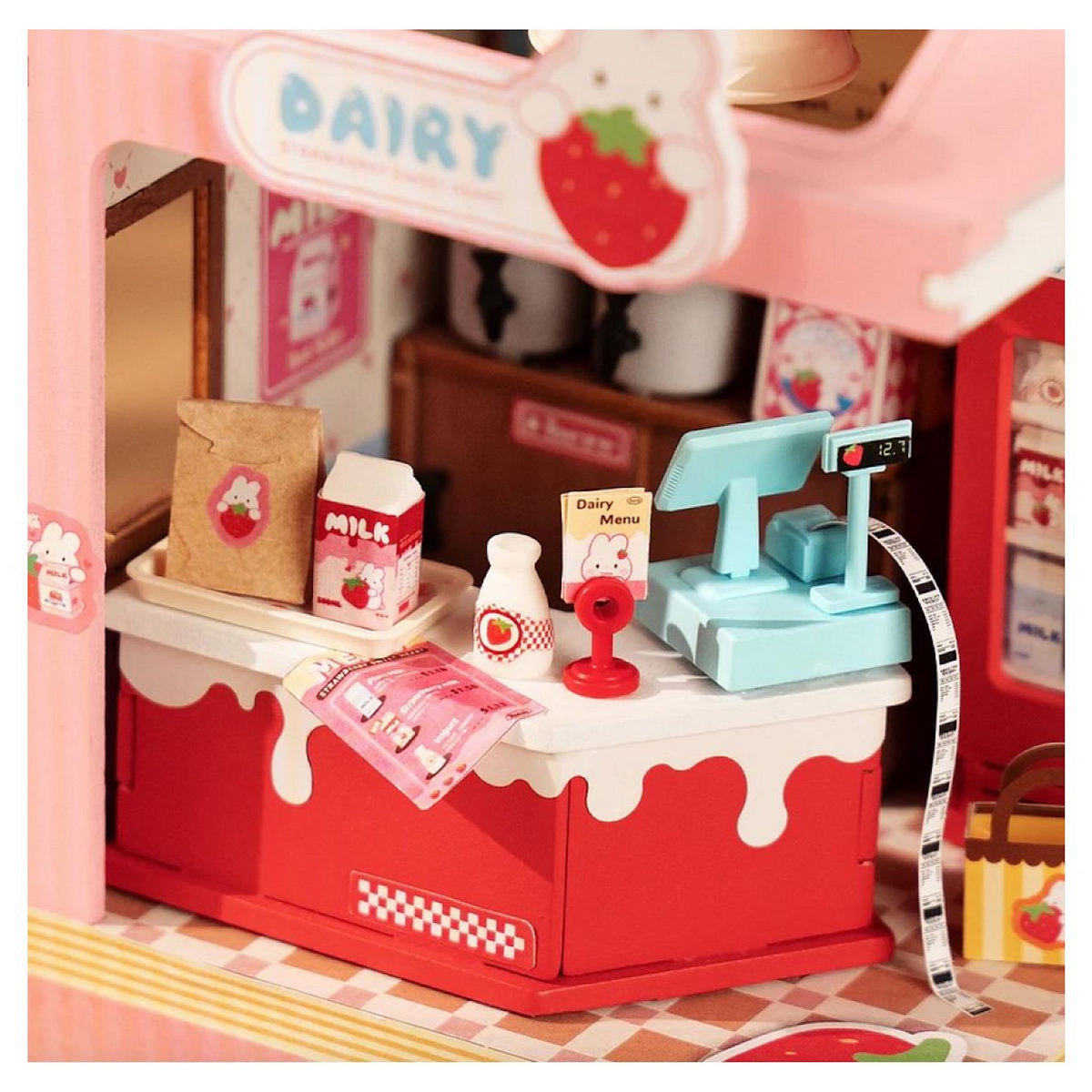 ROBOTIME Maison Miniature Strawberry Milk box