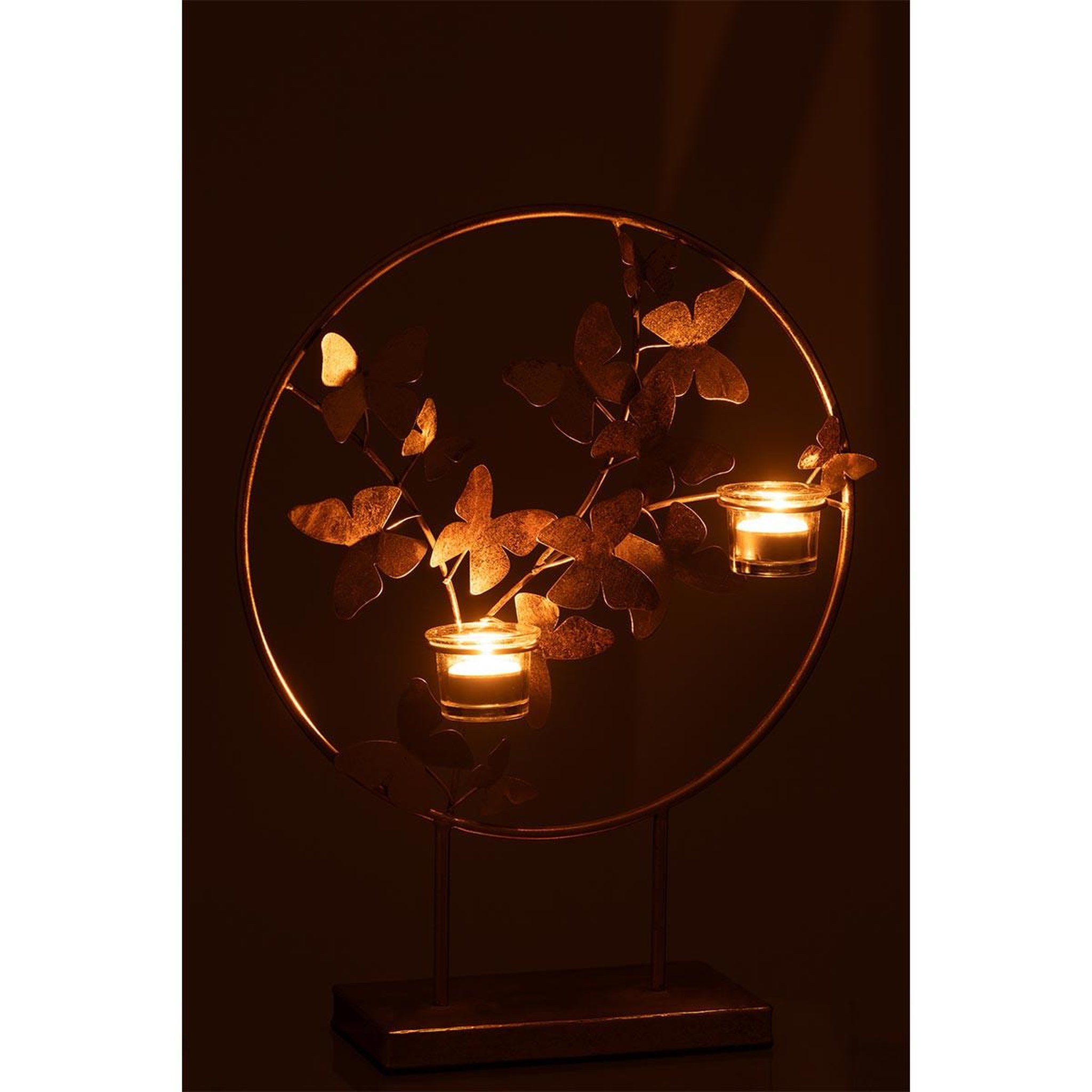 Voir la diapositive 3 : J-LINE Photophore design papillon en métal  fly  46cm or