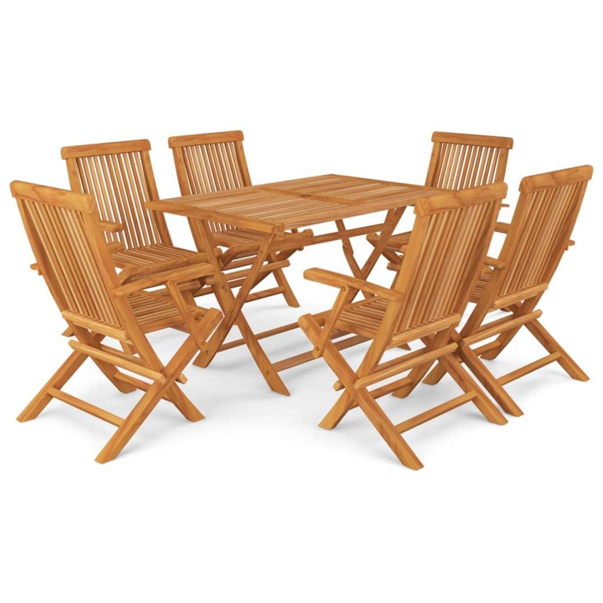 VIDAXL Salon de jardin 7 pcs Bois de teck massif