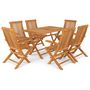 Voir la diapositive 2 : VIDAXL Salon de jardin 7 pcs Bois de teck massif
