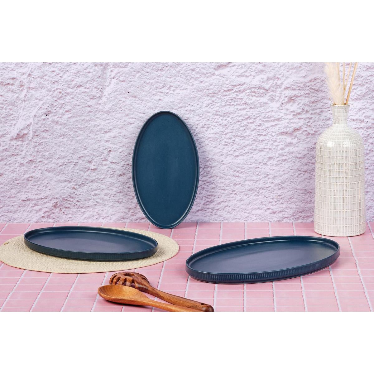 BJORN Plateau de service SCANDI - 3 pièces - Marine