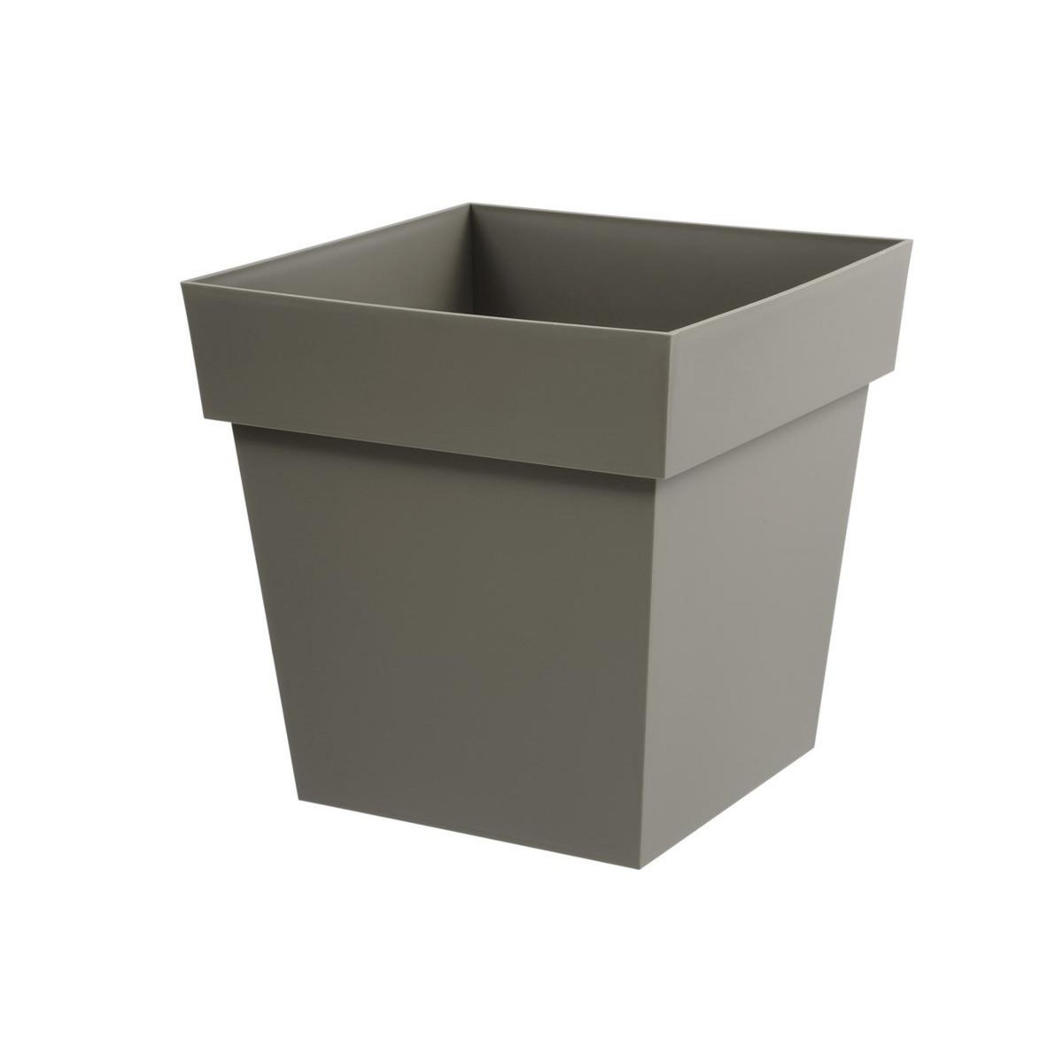 Eda Pot de fleur carré Toscane 39 x H.39 cm - Taupe - Eda