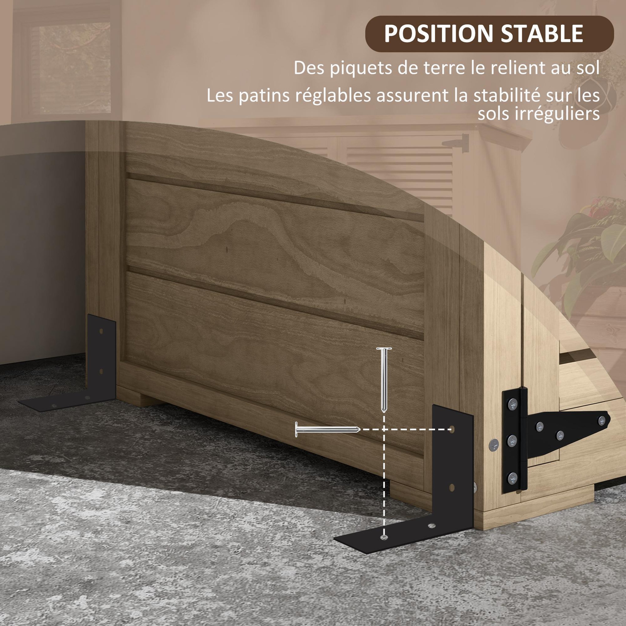 Voir la diapositive 6 : OUTSUNNY Armoire de jardin abri de jardin 2 portes persiennes 2 étagères toit bitumé bois sapin pré-huilé