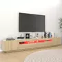 VIDAXL Meuble TV avec lumieres LED Chene sonoma 260x35x40 cm