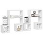 Voir la diapositive 3 : VIDAXL Etageres murales 2pcs blanc brillant 50x15x50cm bois ingenierie