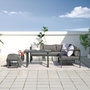 Voir la diapositive 5 : CONCEPT USINE Salon de jardin gris foncé 6 places canapé et banc MARBELLA