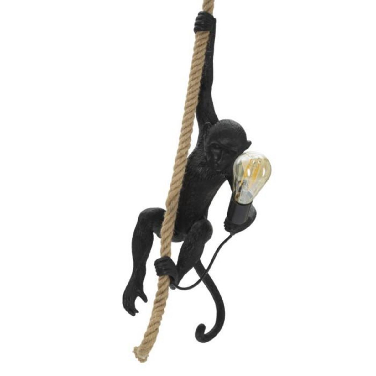 Paris Prix Lampe Suspension en Résine  Singe  60cm Noir
