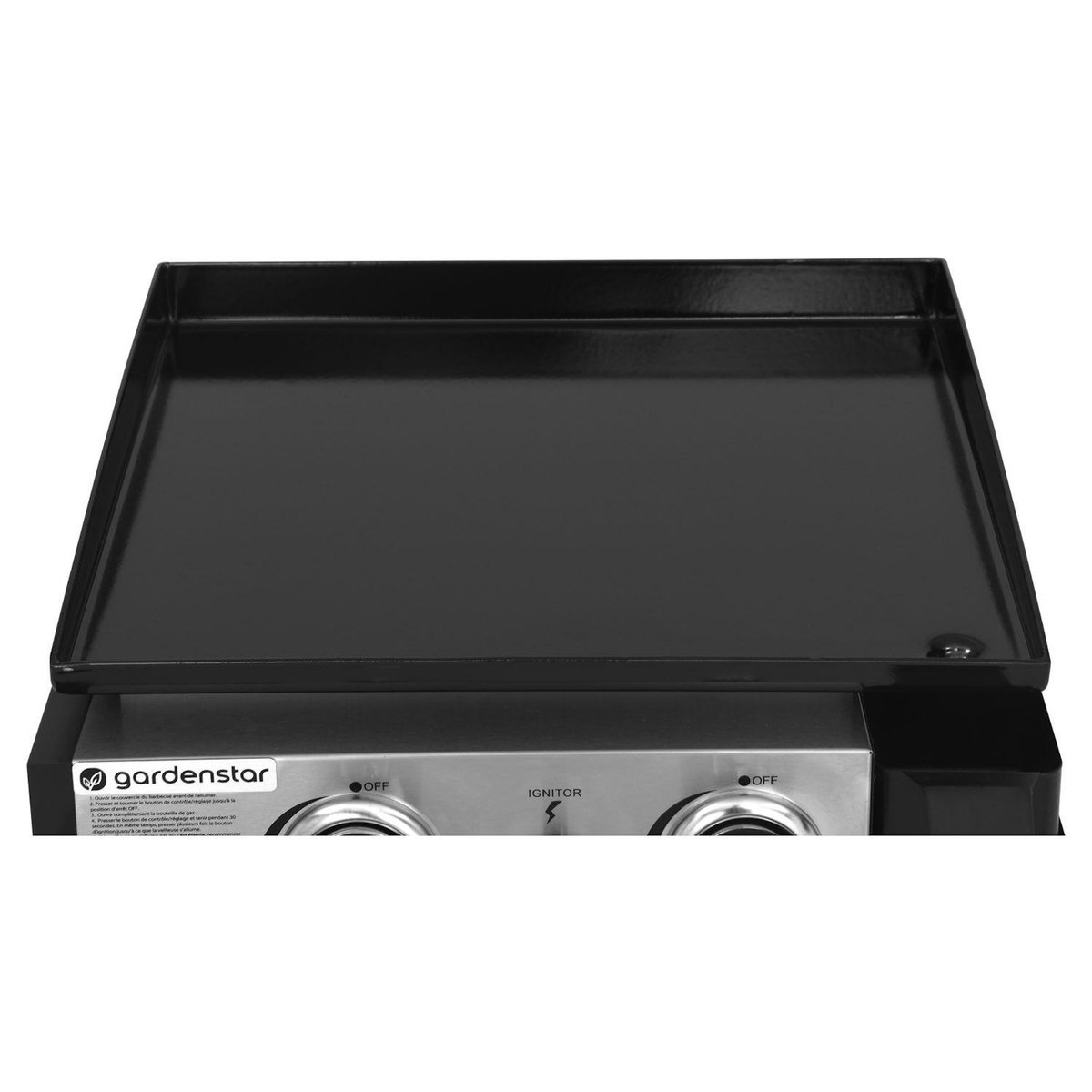 GARDENSTAR Plancha gaz à poser - 2 brûleurs - 5KW - Acier