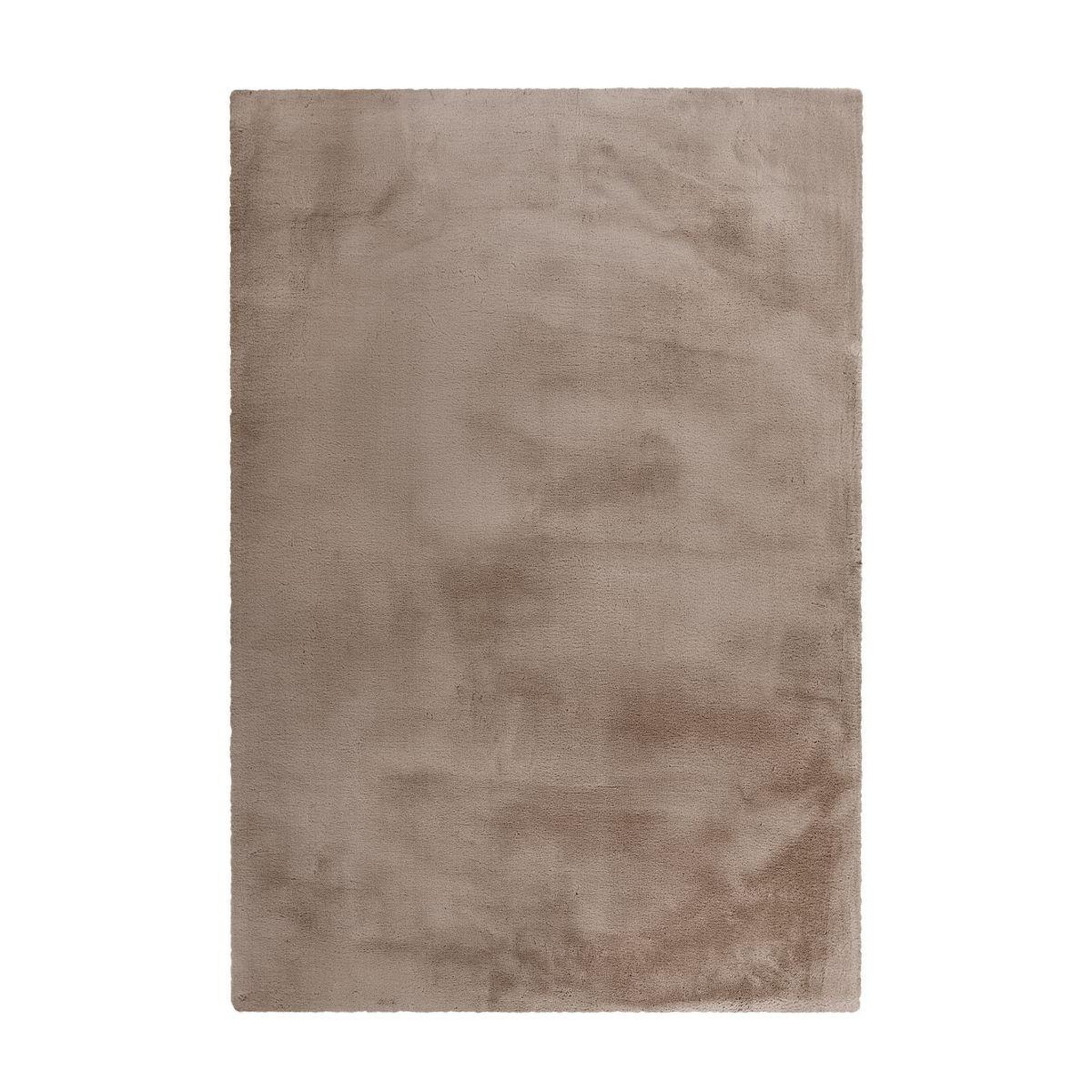 Voir la diapositive 1 : Paris Prix Tapis Uni Doux à Poils Longs  Rabbit  Taupe