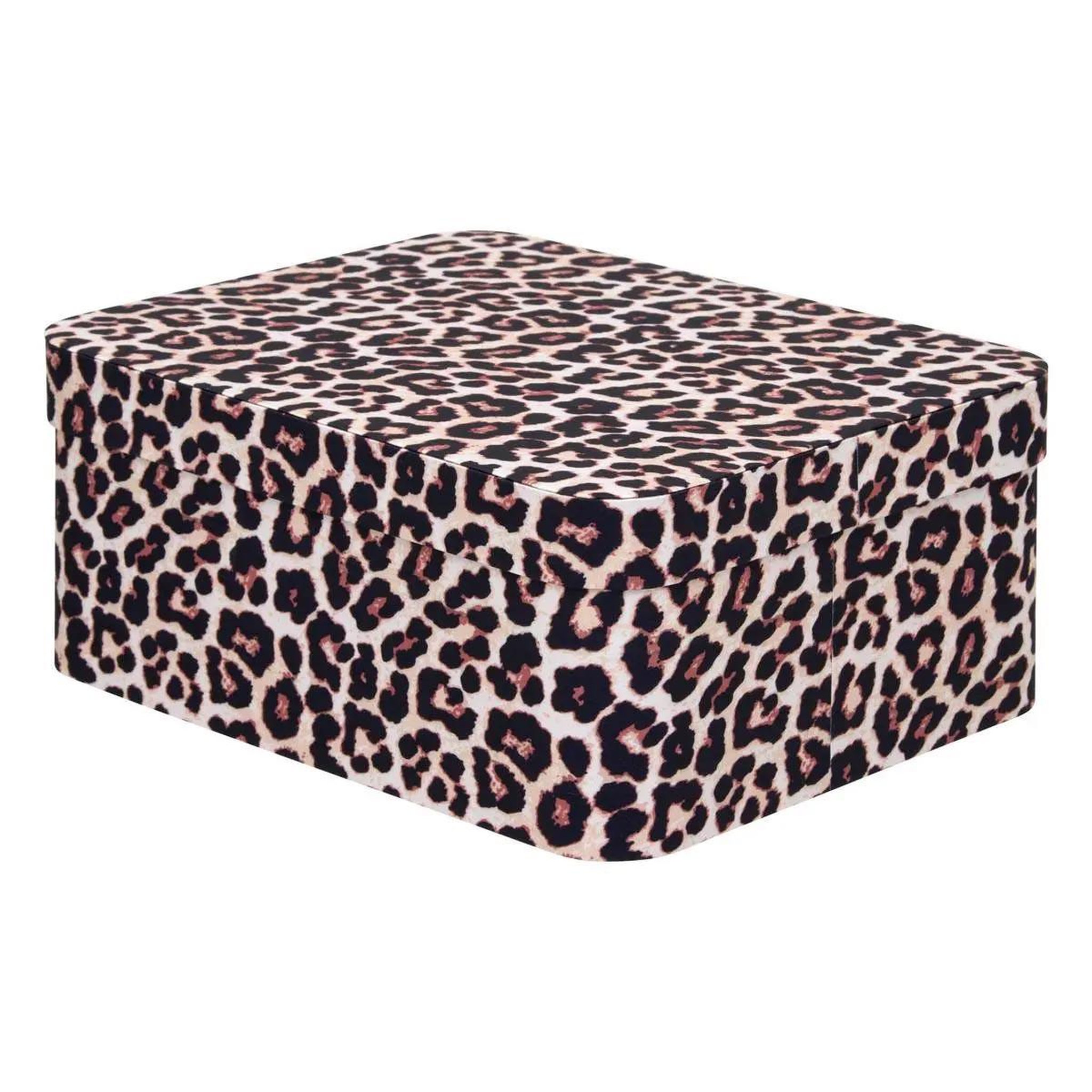 Voir la diapositive 4 : FIVE Lot de 4 boîtes déco léopard  polybox  39cm marron