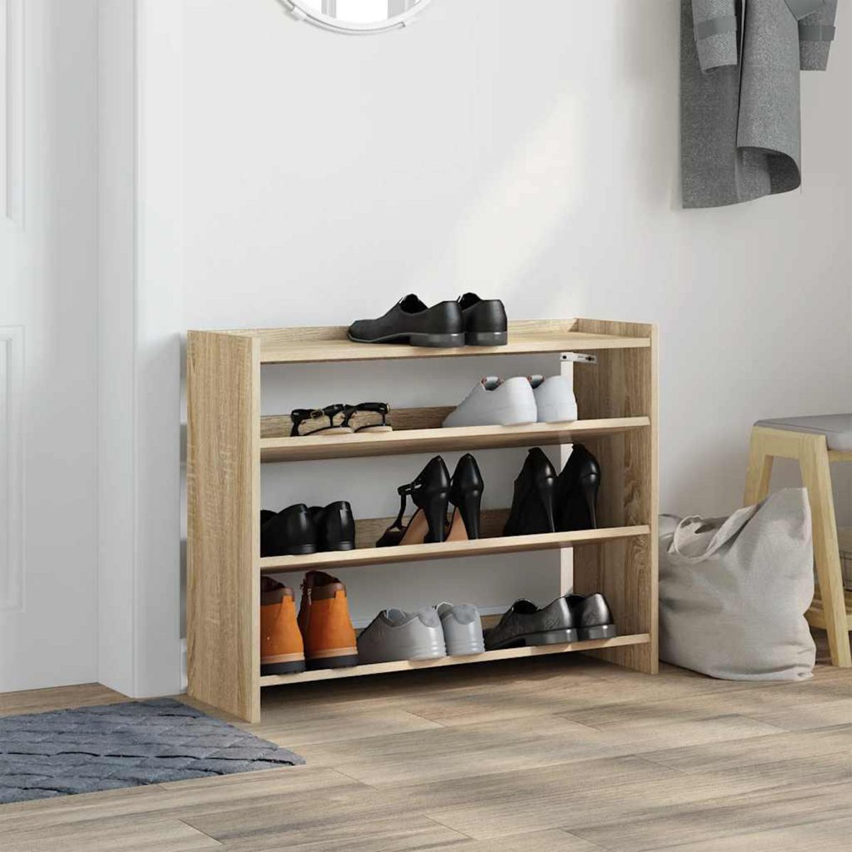 VIDAXL Etagere a chaussures chene sonoma 80x25x62 cm bois d'ingenierie