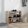 Voir la diapositive 3 : VIDAXL Etagere a chaussures chene sonoma 80x25x62 cm bois d'ingenierie