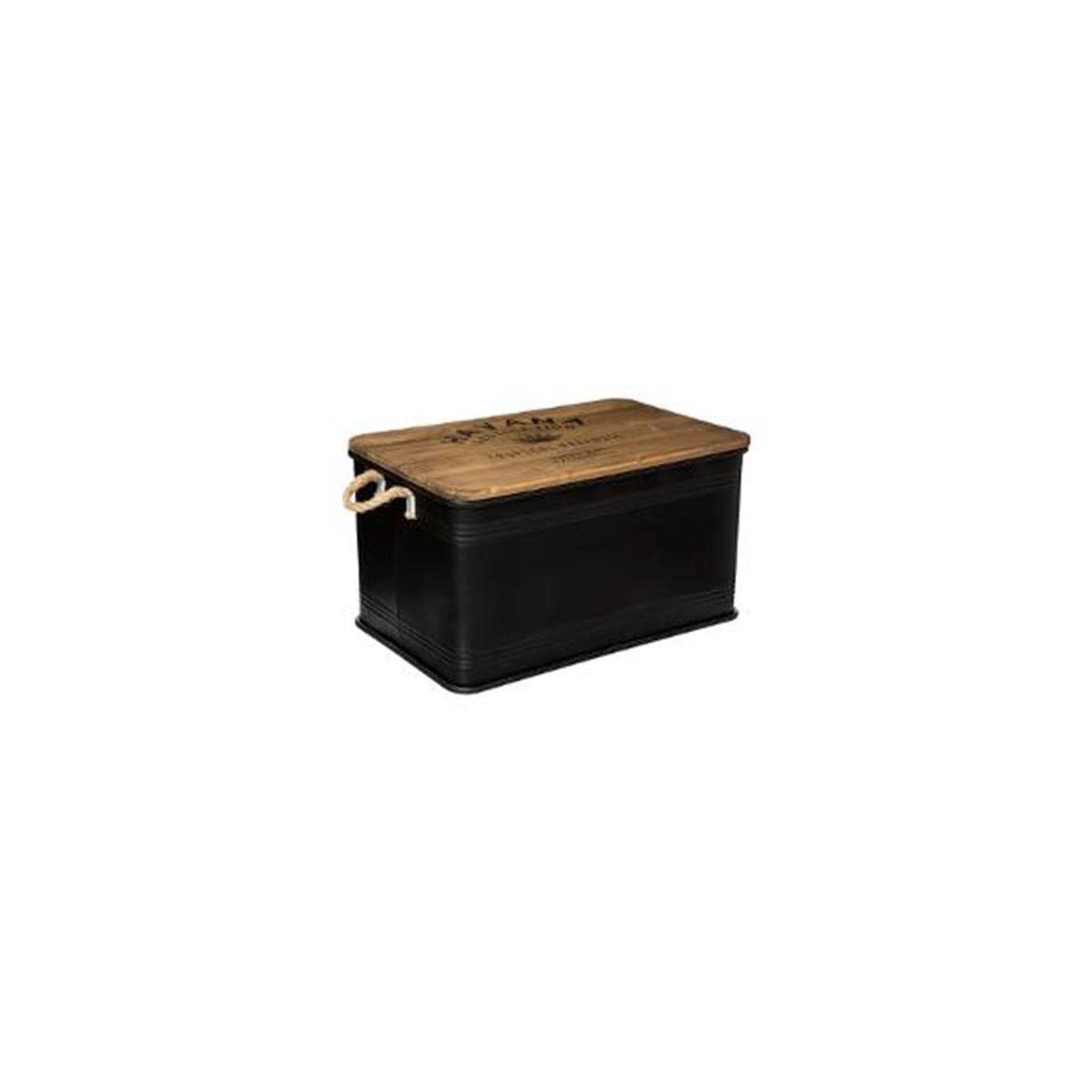 Voir la diapositive 2 : ATMOSPHERA Lot de 3 Malles Design en Métal  Cuba  60cm Noir