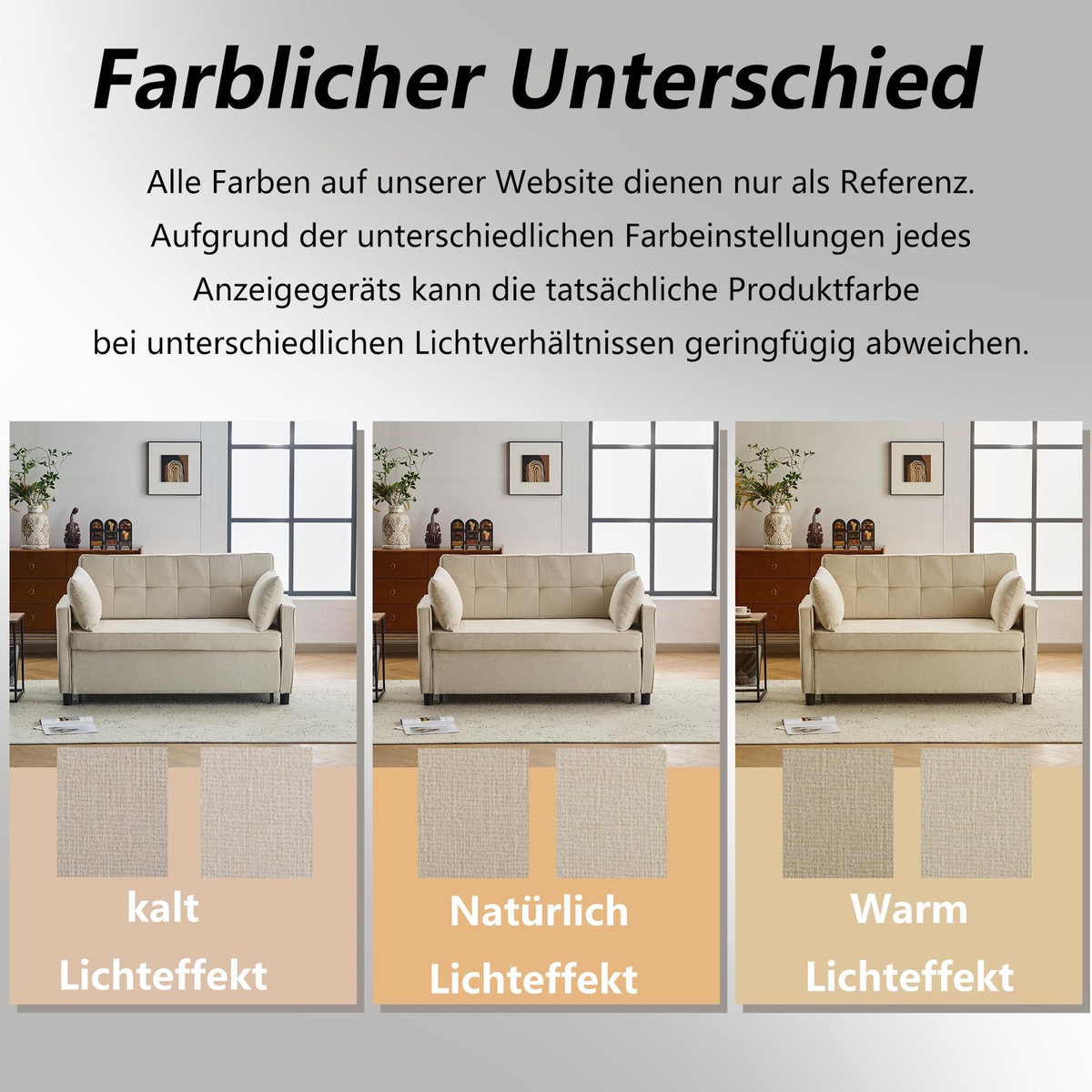 MERAX Canapé droit convertible 2 places tissu