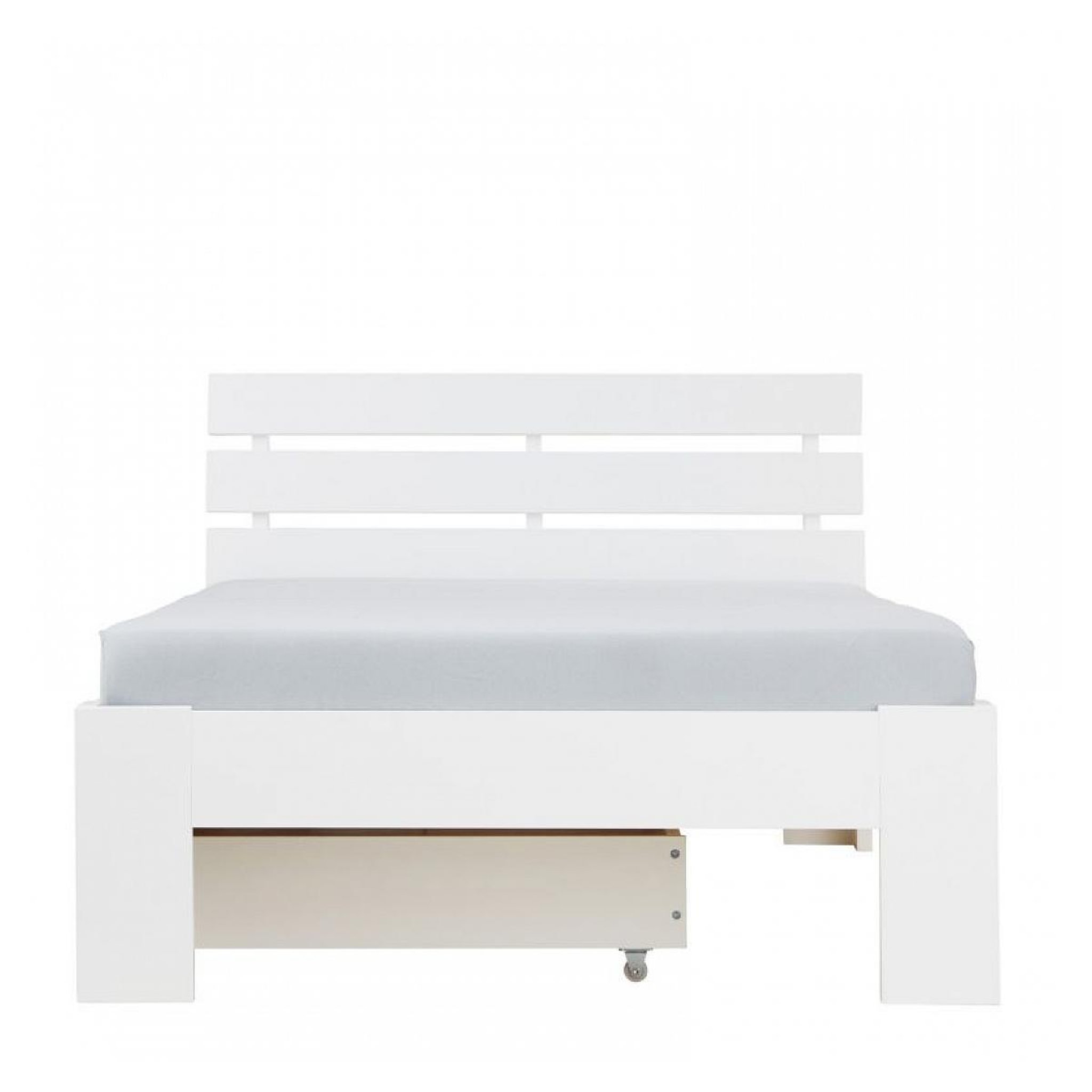Voir la diapositive 4 : HomeStyle4U Lit simple 90x200 avec tiroir et Sommier