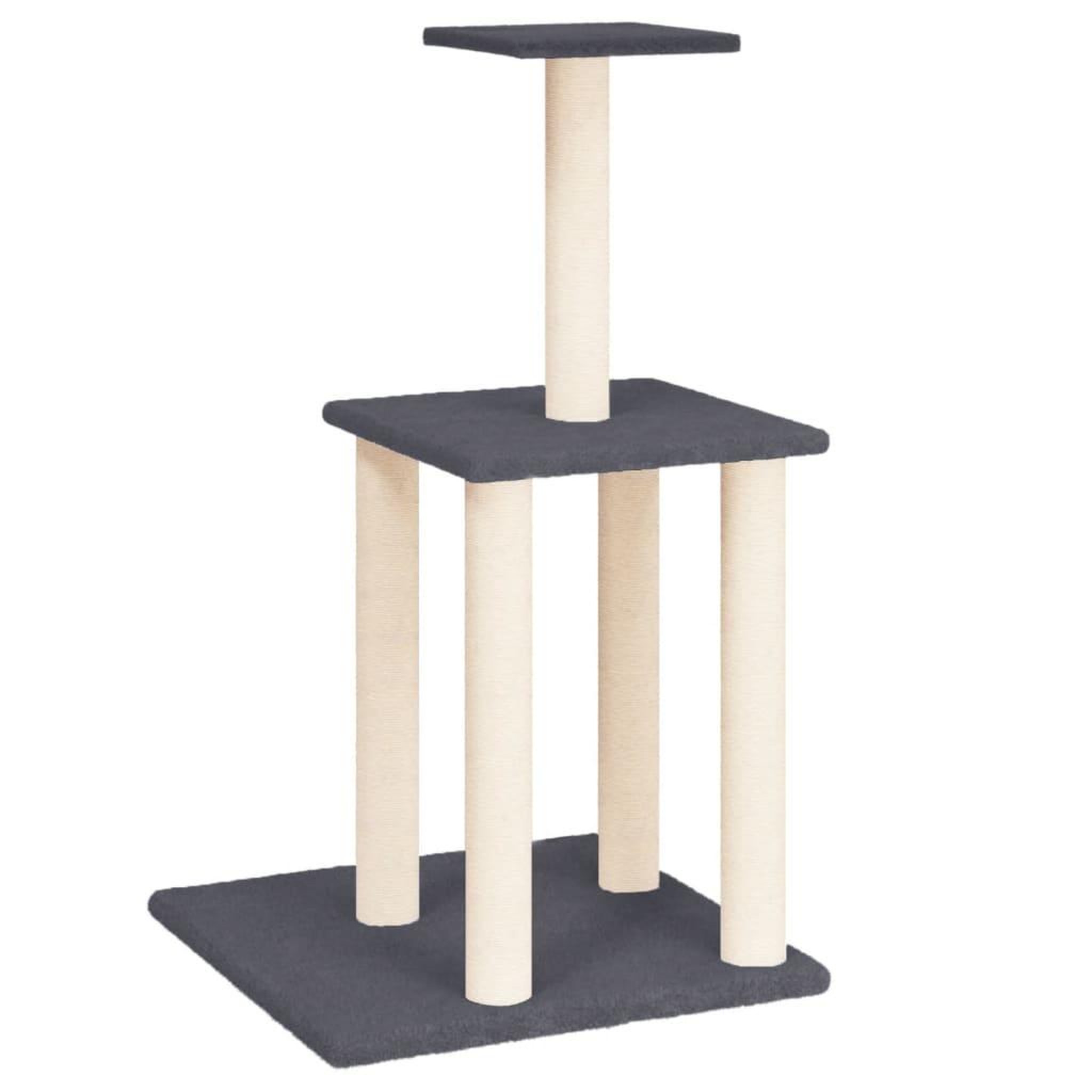 Voir la diapositive 2 : VIDAXL Arbre a chat avec griffoirs en sisal gris fonce 85,5 cm