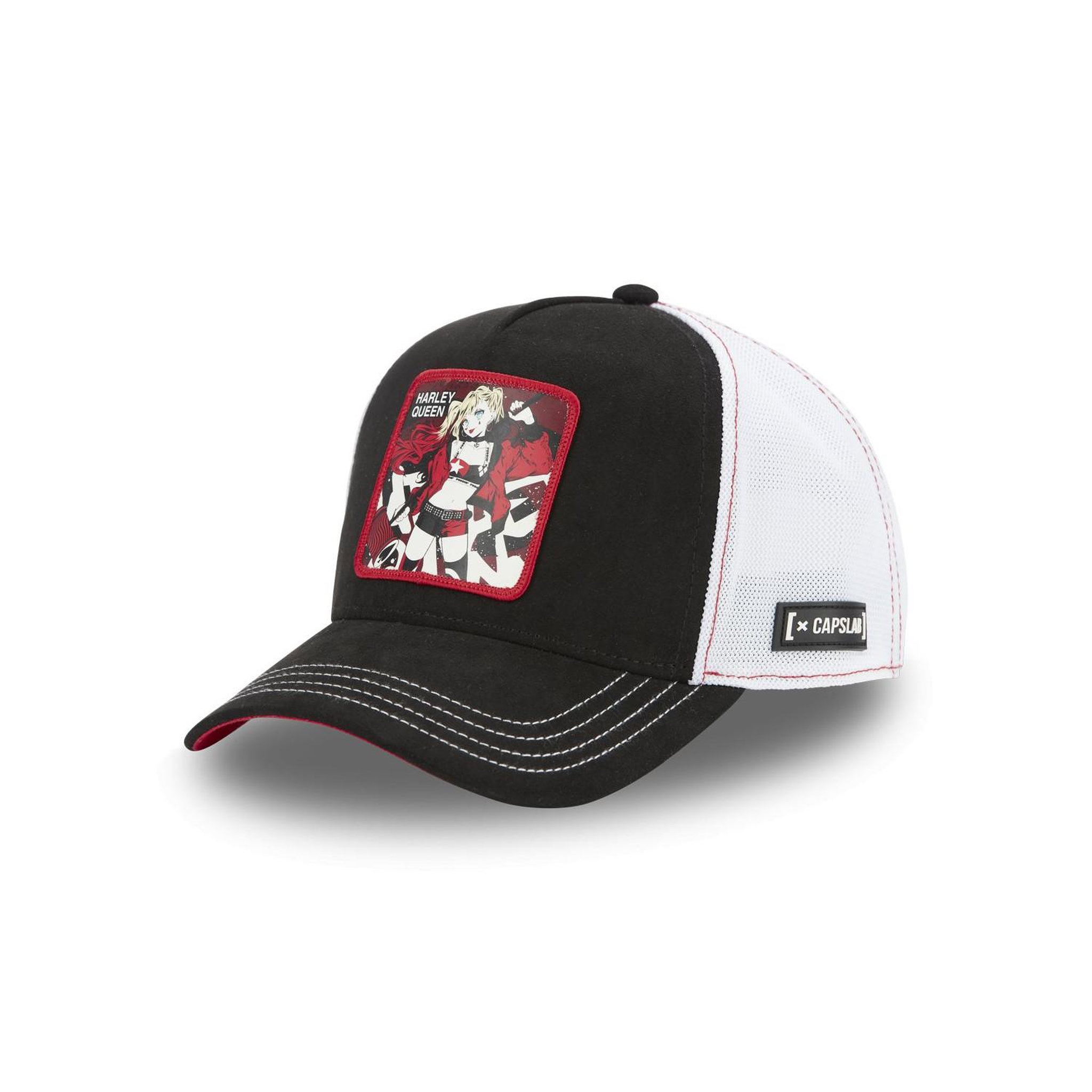 Voir la diapositive 1 : CAPSLAB Casquette trucker premium en suédine avec filet DC Comics Queen