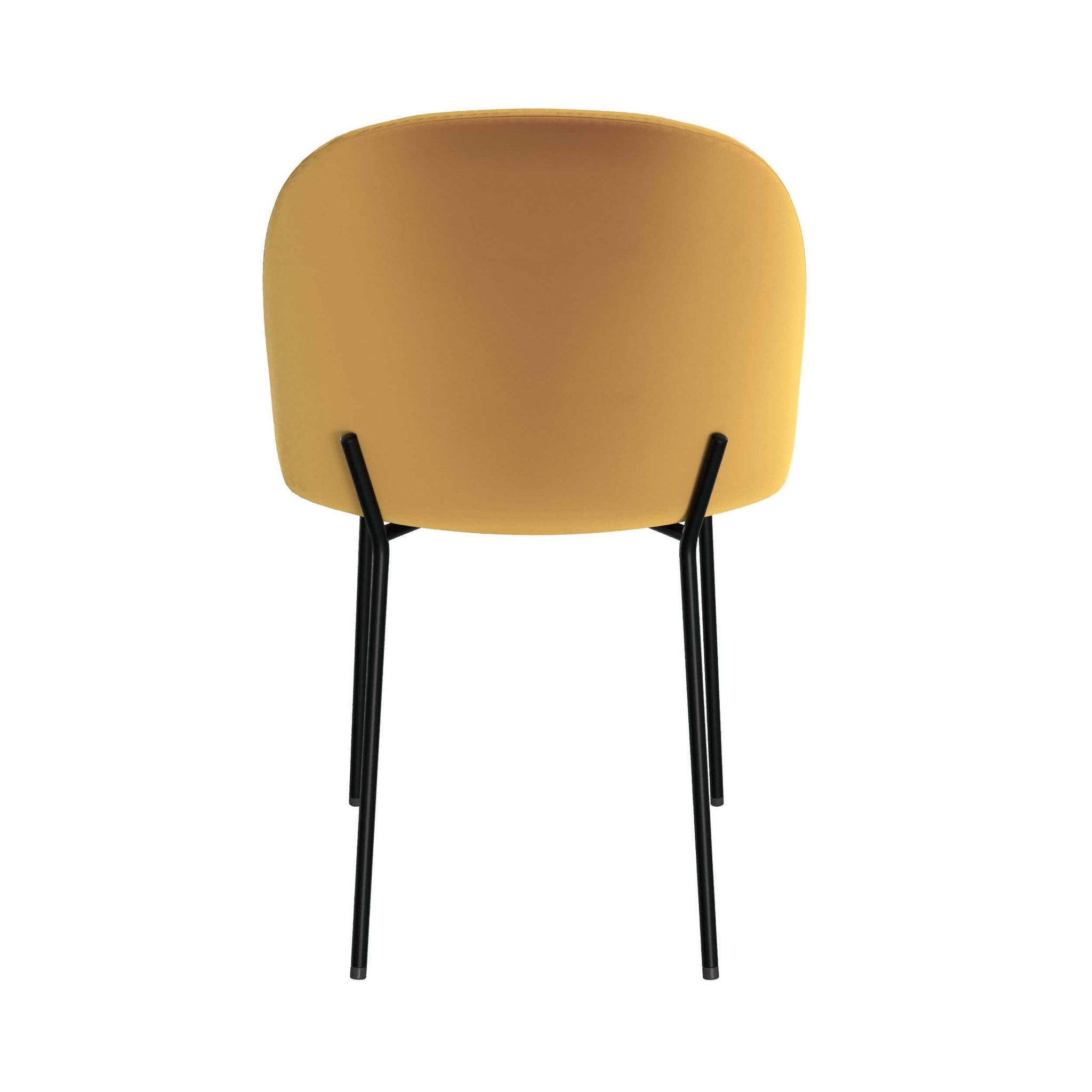 Voir la diapositive 5 : MAISON PAVANE Lot de 2 chaises en velours jaune moutarde-karl