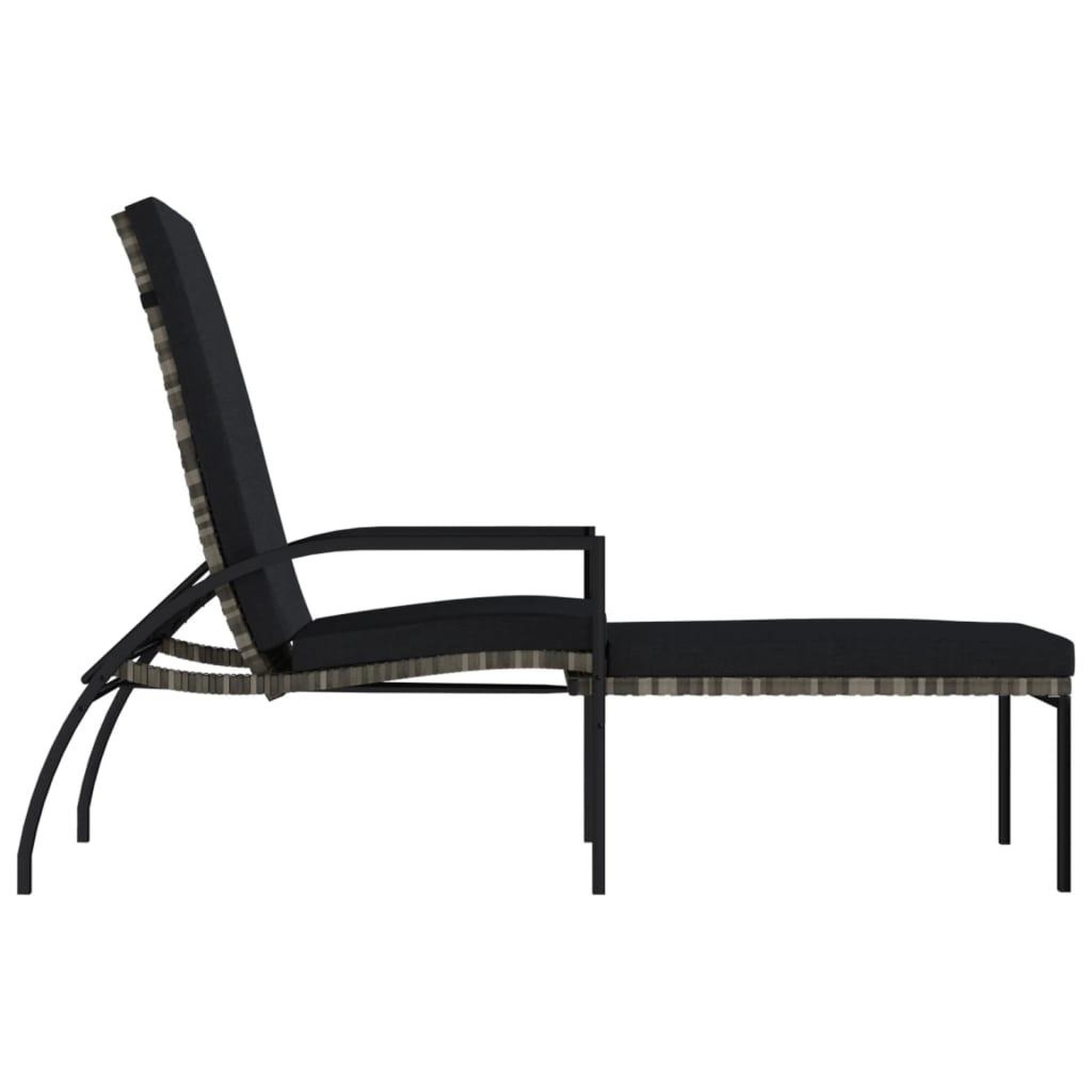 Voir la diapositive 4 : VIDAXL Chaises longues avec repose-pied 2 pcs Resine tressee Gris
