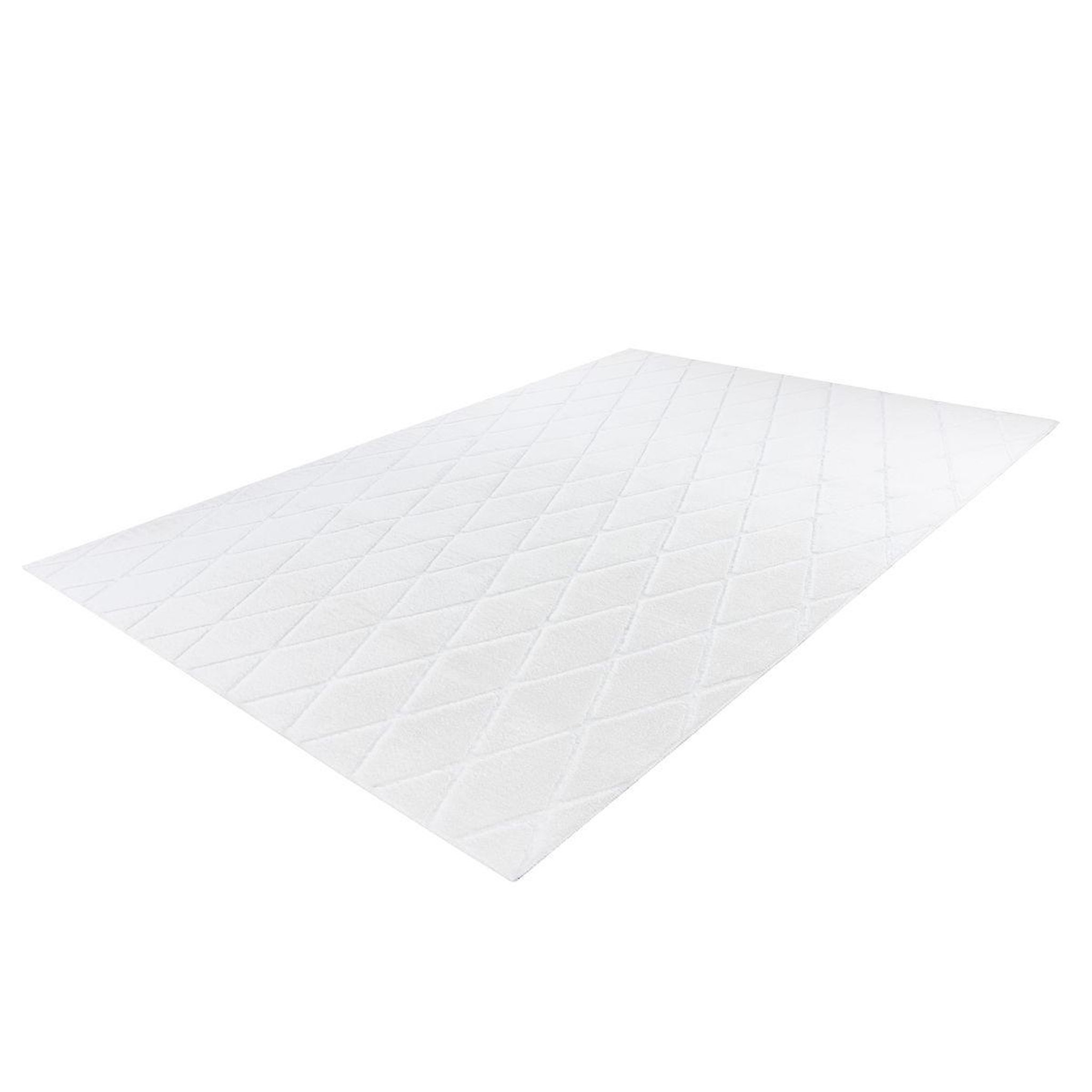 Voir la diapositive 4 : Paris Prix Tapis Shaggy Géométrique  Vivica  Blanc